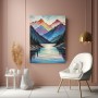 Farbenfrohe Berglandschaft am See