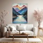 Farbenfrohe Berglandschaft am See