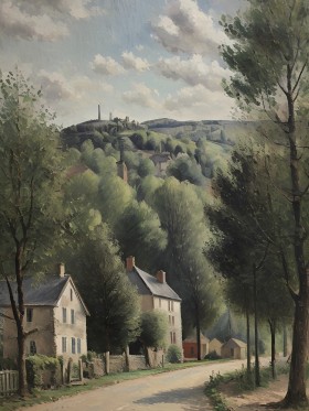 Dorfstraße im Grünen