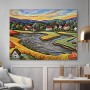 Farbenfrohes Dorf am Fluss