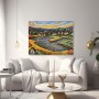 Farbenfrohes Dorf am Fluss