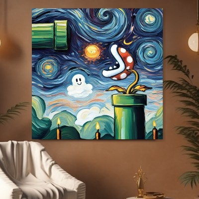 Sternennacht im Retro-Game-Stil
