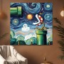 Sternennacht im Retro-Game-Stil