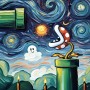 Sternennacht im Retro-Game-Stil