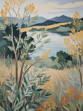 Mediterrane Uferlandschaft
