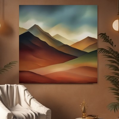 Abstrakte Berglandschaft in warmen Erdtönen