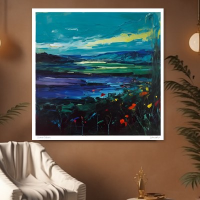 Abstrakte Landschaft in Türkis