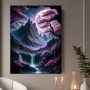 Magische Mondlandschaft mit Wasserfall