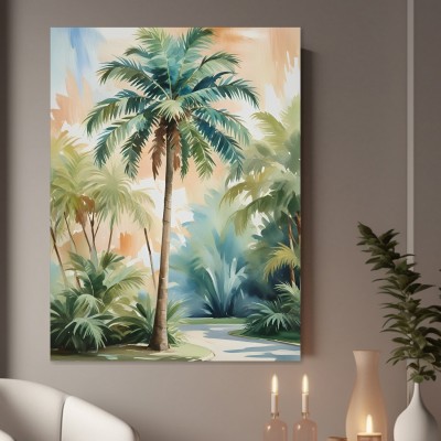 Tropische Palme in Aquarell
