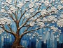 Blütenbaum in Blau