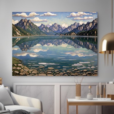 Alpensee mit Bergspiegelung