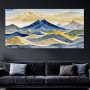 Aquarell Berge in Blau und Gold