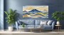 Aquarell Berge in Blau und Gold