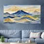 Aquarell Berge in Blau und Gold