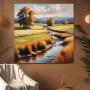 Herbstbach in goldener Landschaft