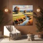 Herbstbach in goldener Landschaft
