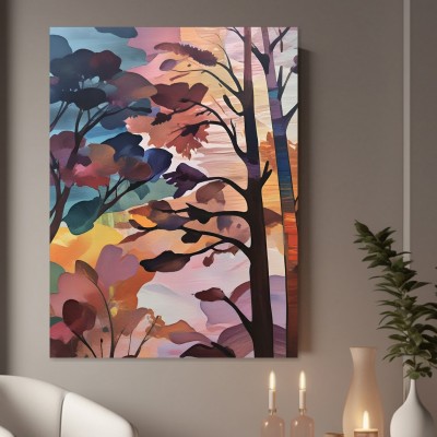Abstrakter Wald in warmen Farben