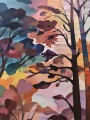Abstrakter Wald in warmen Farben