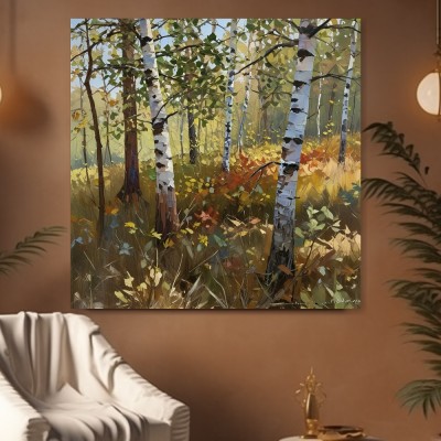 Birkenwald im Herbstlicht
