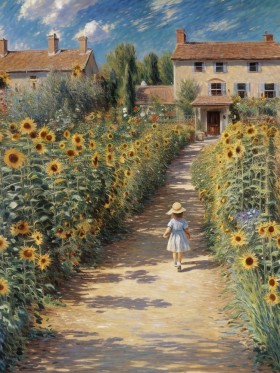 Sonnenblumenweg zum Landhaus