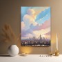 Pastell Skyline bei Sonnenuntergang