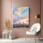 Pastell Skyline bei Sonnenuntergang