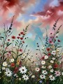 Wildblumen unter Pastellhimmel