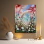 Wildblumen unter Pastellhimmel