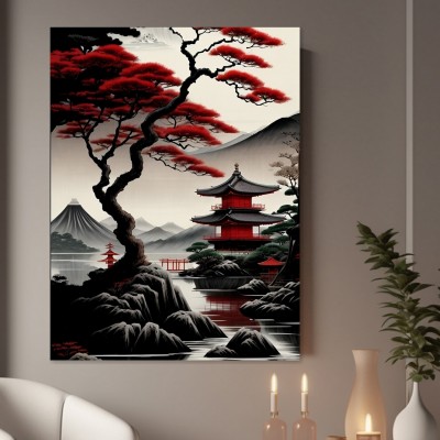 Japanische Pagode am roten See
