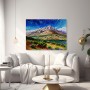 Farbenfrohe Berglandschaft mit Dorf