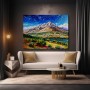 Farbenfrohe Berglandschaft mit Dorf