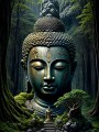 Buddha im mystischen Wald