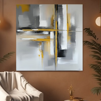 Abstrakte Komposition in Grau und Gold