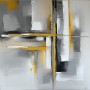 Abstrakte Komposition in Grau und Gold
