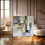 Abstrakte Komposition in Grau und Gold