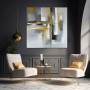 Abstrakte Komposition in Grau und Gold