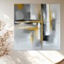 Abstrakte Komposition in Grau und Gold