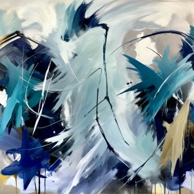 Abstrakte Dynamik in Blau