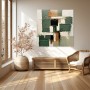 Abstrakte Komposition in Grün und Beige