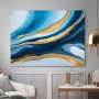 Abstrakte Wellen in Blau und Gold
