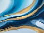 Abstrakte Wellen in Blau und Gold