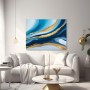 Abstrakte Wellen in Blau und Gold