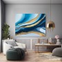 Abstrakte Wellen in Blau und Gold