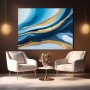 Abstrakte Wellen in Blau und Gold