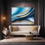 Abstrakte Wellen in Blau und Gold