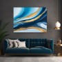 Abstrakte Wellen in Blau und Gold