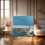 Abstrakte Küstenlinie in Blau und Gold