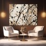 Abstrakte Farbspritzer in Beige und Schwarz