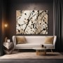 Abstrakte Farbspritzer in Beige und Schwarz