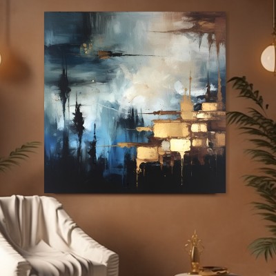 Abstrakte Komposition in Blau und Gold